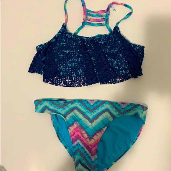 Kids blue bikini bathing suit - Picture 1 of 5